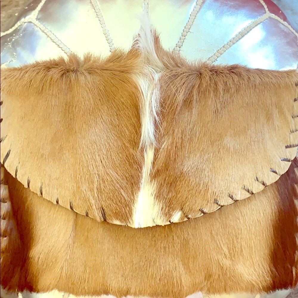 E.R. Leather goods springbok leather large clutch